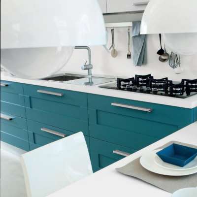 Blue Kitchen Cabinet Modern Lacquer Design