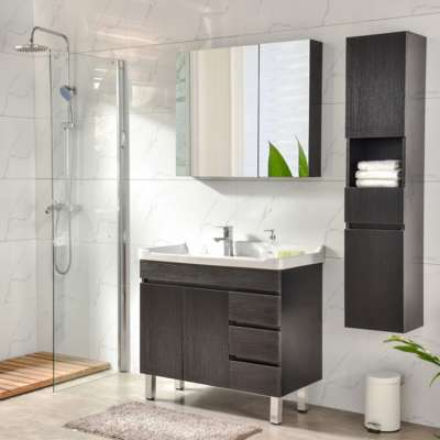 Multiple Models Solid Wood Hotel Corner Bathroom Vanity  Cabinet Units