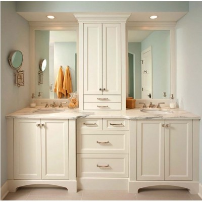 Custom Classic Commercial Double Sink Bathroom Vanity Cabinet