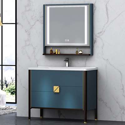 American light luxury smart bathroom cabinet combination Nordic solid wood floor-standing toilet storage cabinet washbasin washb