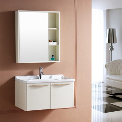 Bathroom vanity combination mirror cabinet hanging cabinet wash basin hanging three-piece thickened and durable European