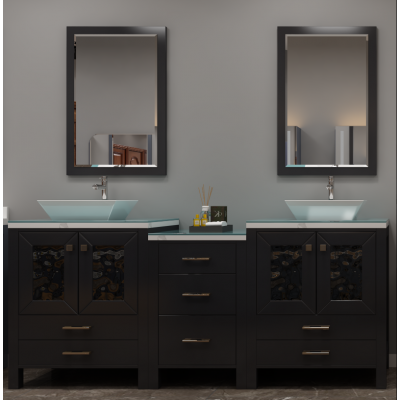 Hot Sale Cheap Mirror Vanity French Wood Bathroom Cabinet