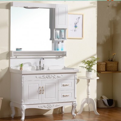 European-style PVC floor - to - floor bathroom cabinet basin cabinet ceramic basin countertop toilet wash basin