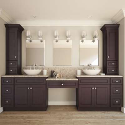 Customize Double Sink Solid Wood Color Modern Bathroom Vanity Bathroom Cabinet Combination factory direct sale