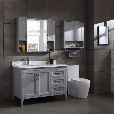 Bathroom cabinet combination mirror cabinet bathroom  wash basin of counter top cabinet solid wood european-style bathroom cabin